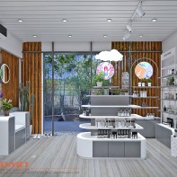 Phương án thiết kế shop mỹ phẩm Tuyền Lương diện tích nhỏ